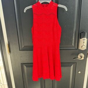 Francesca's Red Lace Sleeveless Dress
